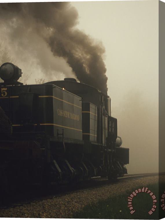 Raymond Gehman Smoke Billowing From The Engine of a Train on The Cass Scenic Railroad Stretched Canvas Print / Canvas Art