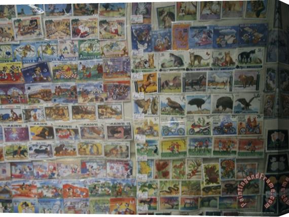 Raymond Gehman Stamps for Sale at a Souvenir Stand Stretched Canvas Painting / Canvas Art