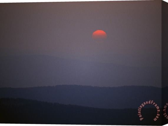 Raymond Gehman Sunrise Over Allegheny Mountain Ridges Stretched Canvas Print / Canvas Art