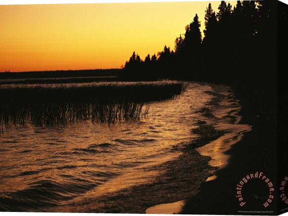 Raymond Gehman Sunset Over Clear Lake Stretched Canvas Painting / Canvas Art