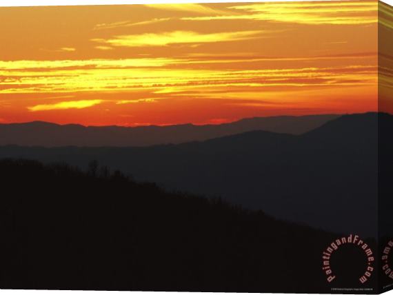 Raymond Gehman Sunset Over Powell Mountain Stretched Canvas Print / Canvas Art