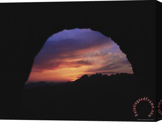 Raymond Gehman Sunset Through The Mutianyu Tower Along The Great Wall of China Stretched Canvas Painting / Canvas Art