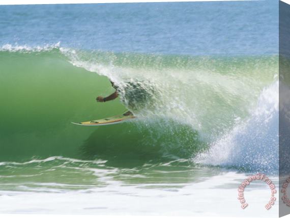 Raymond Gehman Surfer Shoots The Curl Cape Hatteras National Seashore North Carolina Stretched Canvas Print / Canvas Art