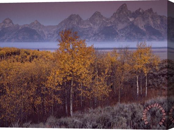 Raymond Gehman Teton Range Towers Above Jackson Hole Wyoming Stretched Canvas Painting / Canvas Art