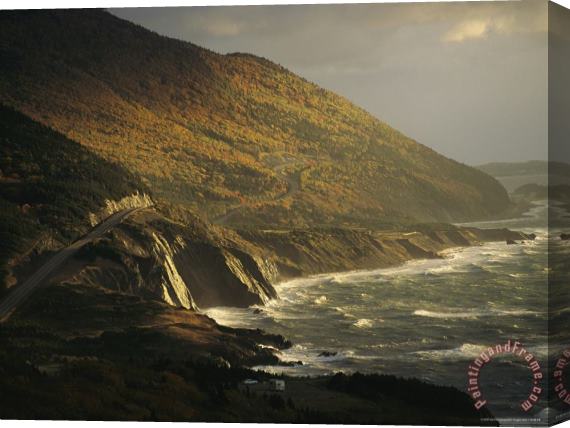 Raymond Gehman The Cabot Trail Winds Its Way Along The Gulf of St Lawrence Stretched Canvas Print / Canvas Art