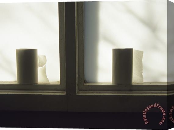 Raymond Gehman Toilet Paper Rolls Line The Sill of a Window Stretched Canvas Painting / Canvas Art