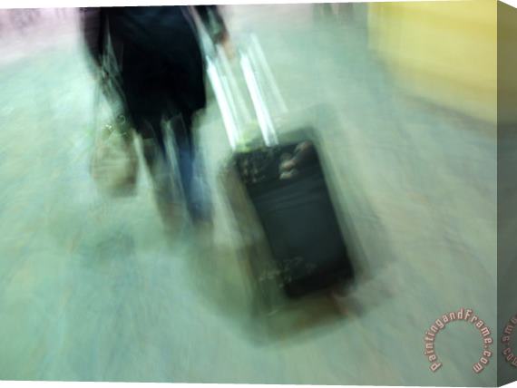 Raymond Gehman Unrecognizable Person Dragging Luggage Through San Francisco Airport Stretched Canvas Print / Canvas Art