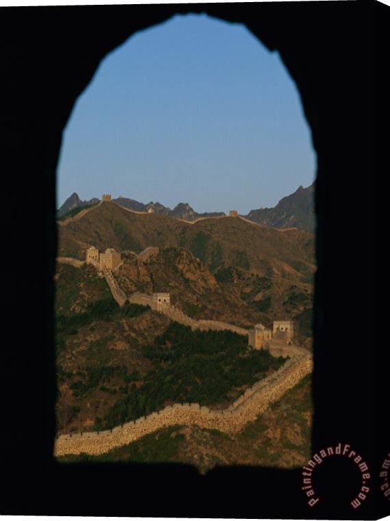 Raymond Gehman View of The Great Wall Through a Window Stretched Canvas Print / Canvas Art