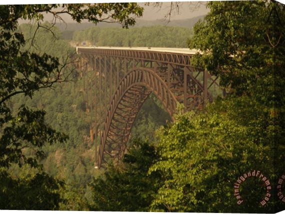 Raymond Gehman View of The New River Gorge Bridge From One Side Stretched Canvas Painting / Canvas Art