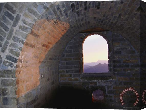 Raymond Gehman View Through a Window in a Tower on The Great Walls Mutianyu Segment Stretched Canvas Print / Canvas Art