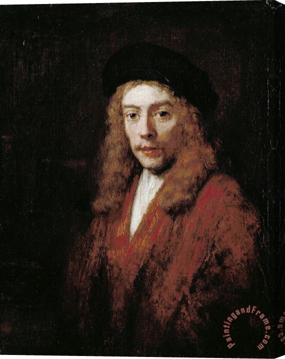 Rembrandt Harmensz van Rijn A Young Man, Perhaps The Artist's Son Titus Stretched Canvas Painting / Canvas Art
