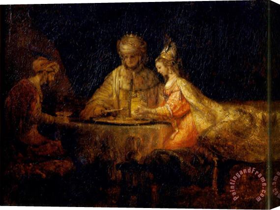Rembrandt Harmensz van Rijn Ahasuerus, Haman And Esther Stretched Canvas Print / Canvas Art