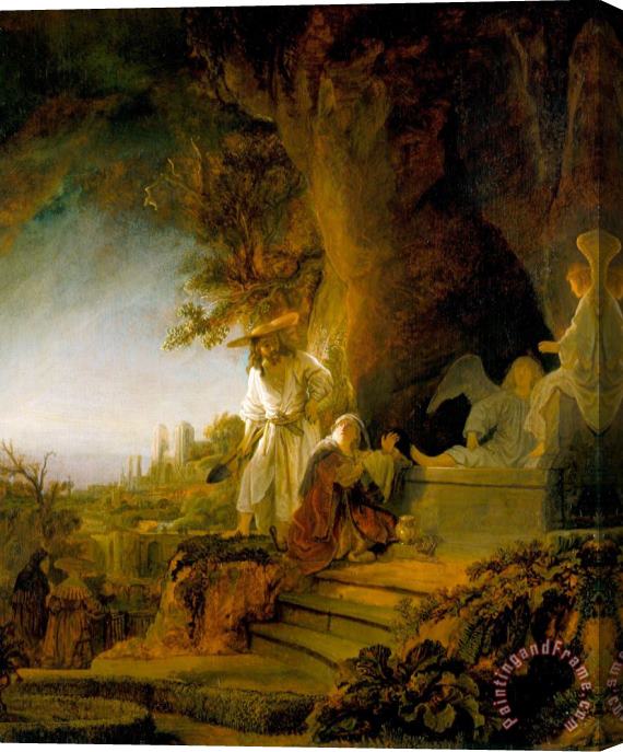 Rembrandt Harmensz van Rijn Christ And St Mary Magdalen at The Tomb Stretched Canvas Painting / Canvas Art
