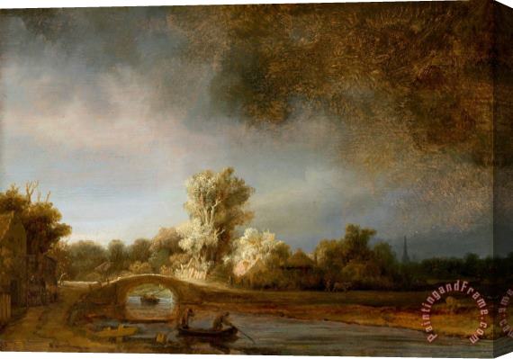 Rembrandt Harmensz van Rijn De Stenen Brug Stretched Canvas Painting / Canvas Art