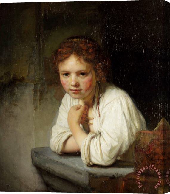 Rembrandt Harmensz van Rijn Girl at a Window Stretched Canvas Painting / Canvas Art