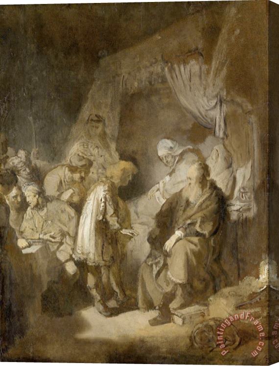 Rembrandt Harmensz van Rijn Joseph Telling His Dreams to His Parents And Brothers Stretched Canvas Print / Canvas Art