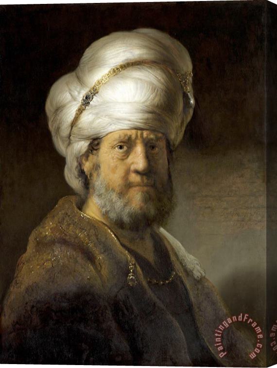 Rembrandt Harmensz van Rijn Man in Oriental Dress Stretched Canvas Painting / Canvas Art
