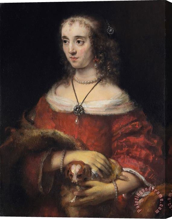 Rembrandt Harmensz van Rijn Portrait of a Lady with a Lap Dog Stretched Canvas Painting / Canvas Art