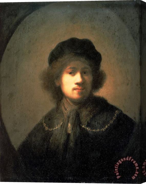 Rembrandt Harmensz van Rijn Portrait of The Artist As a Young Man Stretched Canvas Painting / Canvas Art