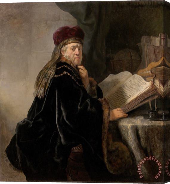 Rembrandt Harmensz van Rijn Scholar at His Study Stretched Canvas Print / Canvas Art