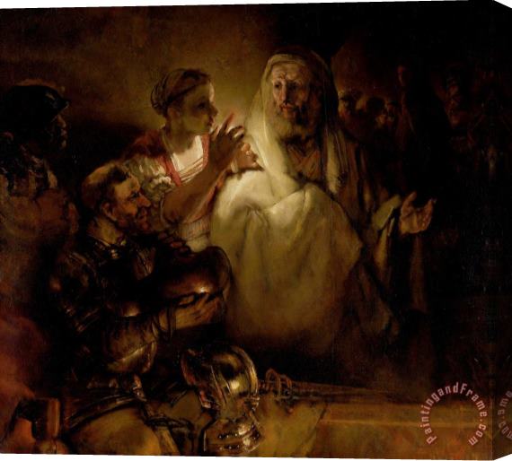 Rembrandt Harmensz van Rijn The Denial of St Peter Stretched Canvas Painting / Canvas Art