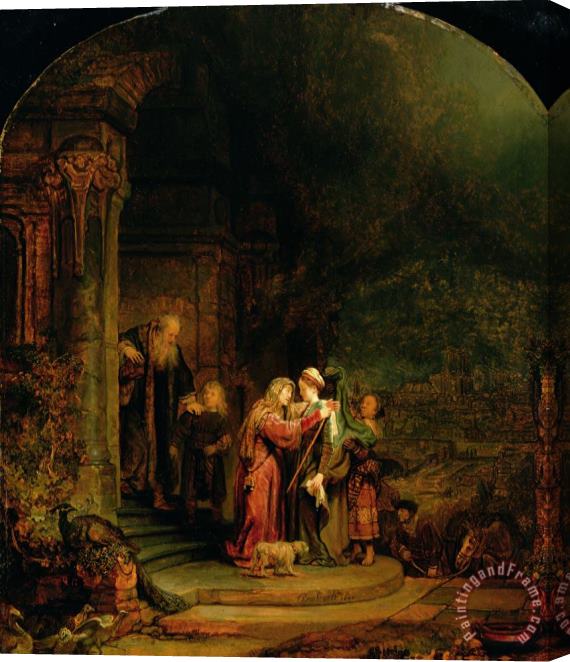 Rembrandt Harmensz van Rijn The Visitation Stretched Canvas Painting / Canvas Art