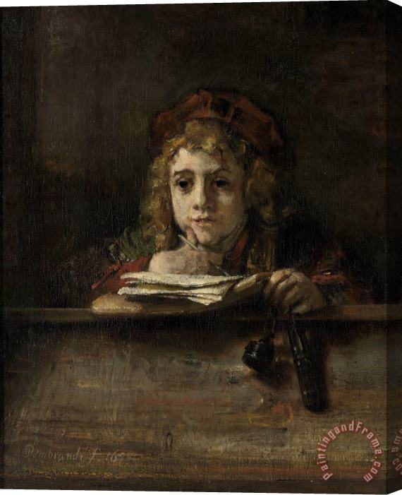 Rembrandt Harmensz van Rijn Titus at His Desk Stretched Canvas Painting / Canvas Art