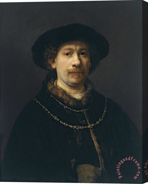 Rembrandt van Rijn Self Portrait Wearing A Hat And Two Chains Stretched Canvas Painting / Canvas Art