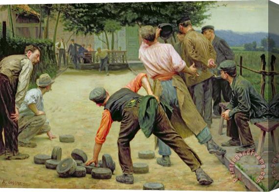 Remy Cogghe A Game of Bourles in Flanders Stretched Canvas Print / Canvas Art