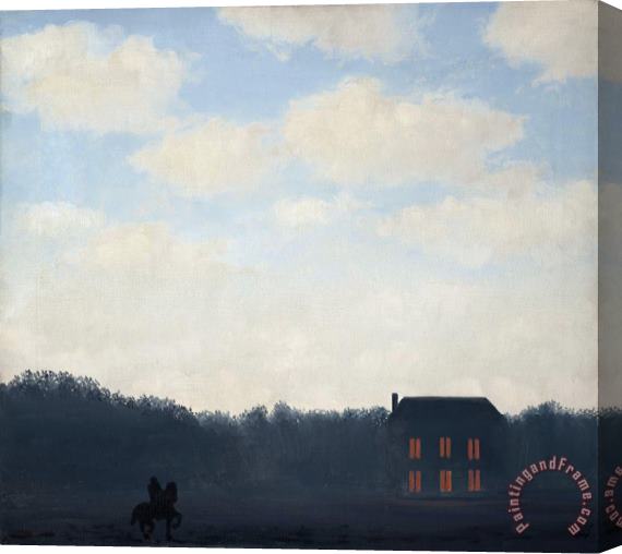 rene magritte Landscape with Rider (l'empire Des Lumieres) Stretched Canvas Painting / Canvas Art
