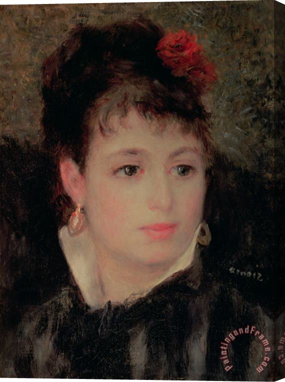 Renoir Woman with a rose in her hair Stretched Canvas Painting / Canvas Art