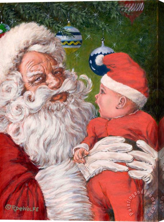 Richard De Wolfe Santas Little Helper Stretched Canvas Print / Canvas Art