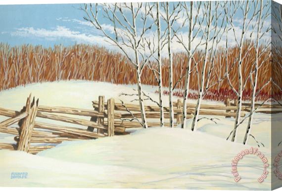 Richard De Wolfe Winter Poplars 2 Stretched Canvas Painting / Canvas Art