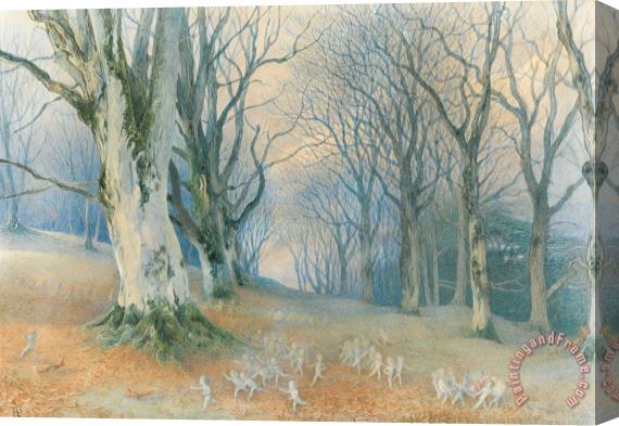 Richard Doyle Fairies and Squirrels Stretched Canvas Print / Canvas Art