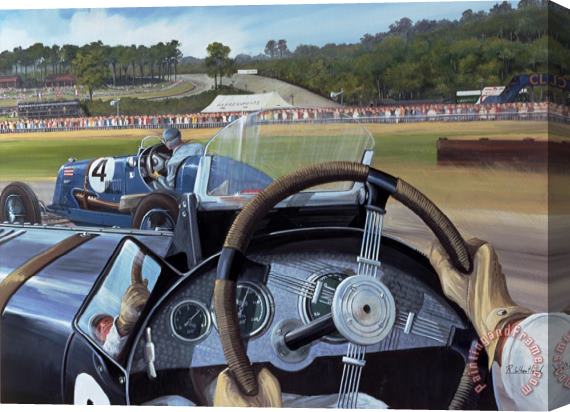 Richard Wheatland Brooklands - From The Hot Seat Stretched Canvas Print / Canvas Art