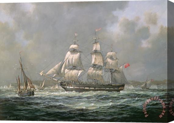 Richard Willis East Indiaman Hcs Thomas Coutts Off The Needles  Isle Of Wight Stretched Canvas Painting / Canvas Art