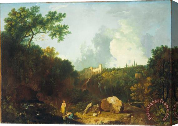 Richard Wilson Distant View of Maecenas' Villa, Tivoli Stretched Canvas Print / Canvas Art
