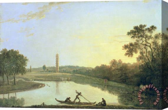 Richard Wilson Kew Gardens - The Pagoda and Bridge Stretched Canvas Painting / Canvas Art