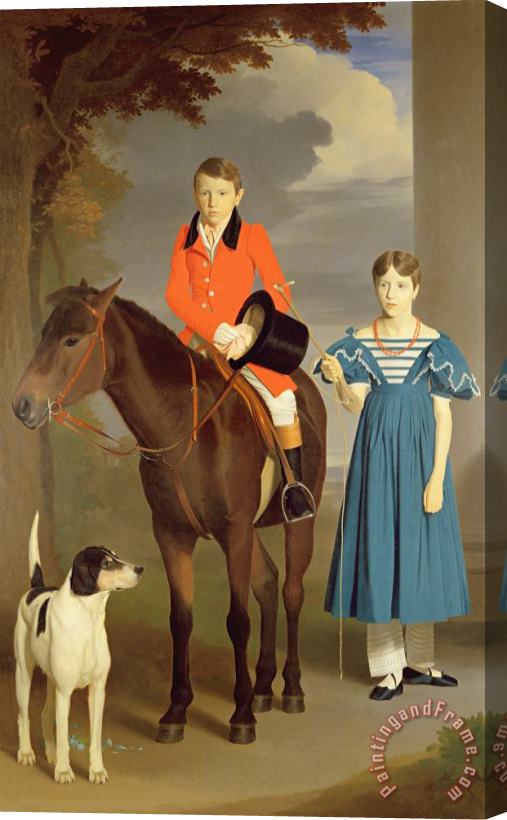 Robert Burnard John Gubbins Newton and his Sister Mary Stretched Canvas Print / Canvas Art