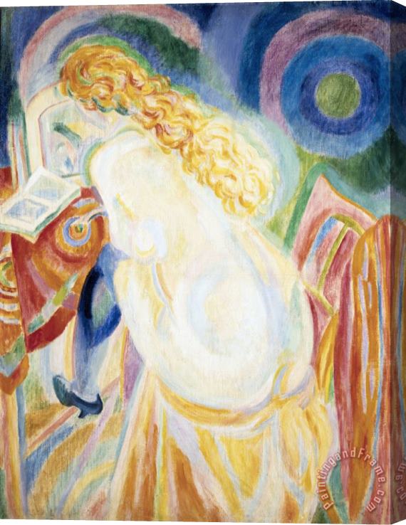 Robert Delaunay Femme Nue Lisant (female Nude Reading) Stretched Canvas Painting / Canvas Art