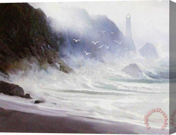 Robert Foster Seawall Stretched Canvas Print / Canvas Art