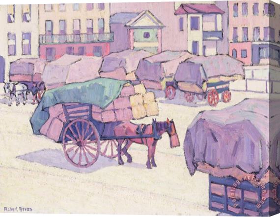 Robert Polhill Bevan Hay Carts - Cumberland Market Stretched Canvas Print / Canvas Art