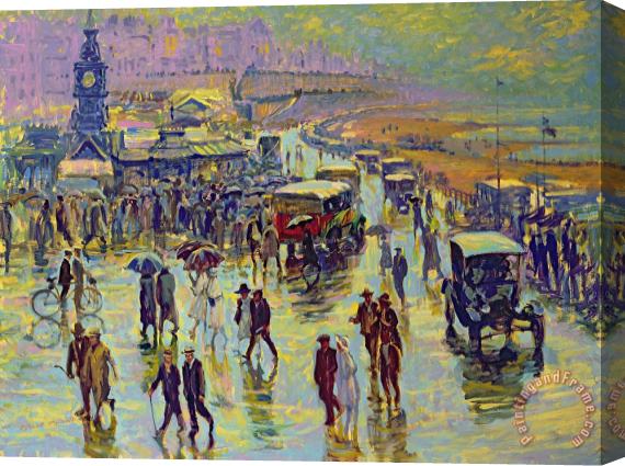 Robert Tyndall Brighton on a Rainy Day Stretched Canvas Painting / Canvas Art