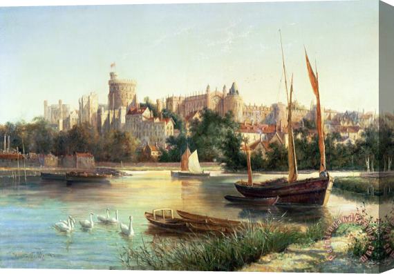 Robert W Marshall Windsor from the Thames Stretched Canvas Print / Canvas Art