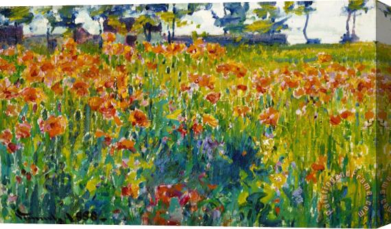 Robert William Vonnoh Poppies in France Stretched Canvas Print / Canvas Art