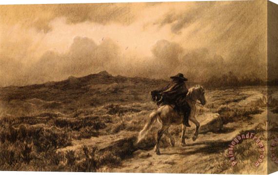 Rosa Bonheur Horse And Rider on The Scottish Highlands (the Approaching Storm) Stretched Canvas Painting / Canvas Art
