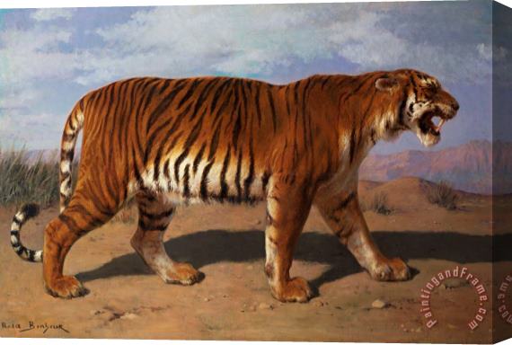 Rosa Bonheur Stalking Tiger Stretched Canvas Painting / Canvas Art