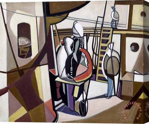 Roy de Maistre On The Deck Stretched Canvas Painting / Canvas Art