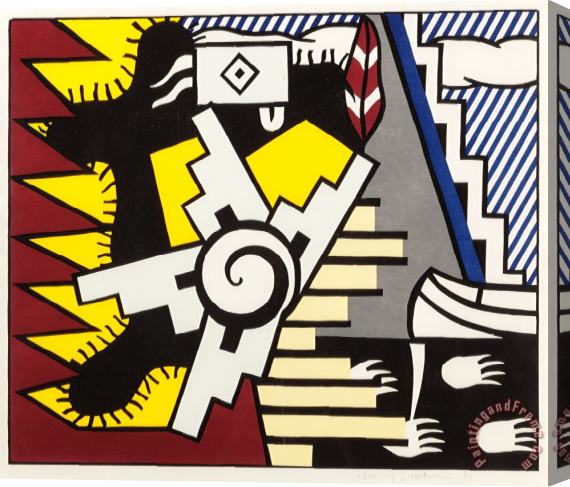 Roy Lichtenstein American Indian Theme Ii, 1980 Stretched Canvas Painting / Canvas Art