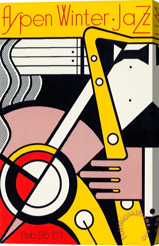 Roy Lichtenstein Aspen Winter Jazz Poster, 1967 Stretched Canvas Print / Canvas Art